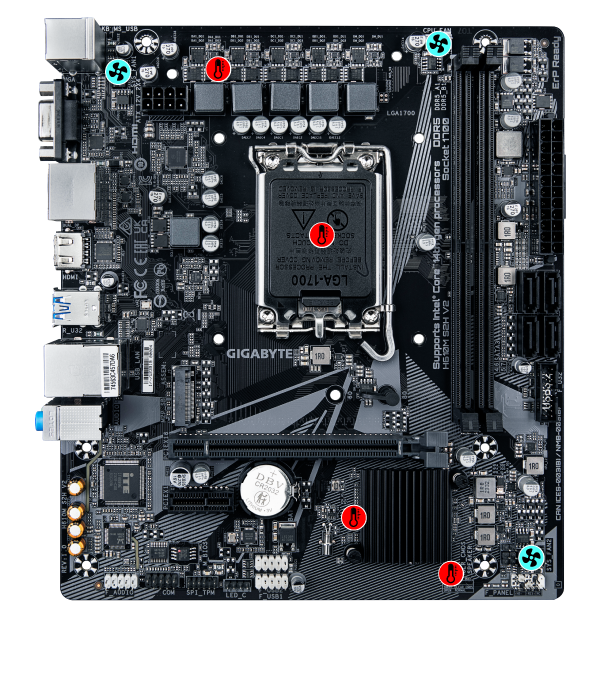 GIGABYTE H610M S2H V2 Motherboard, Supports 14th/13th/12th Gen